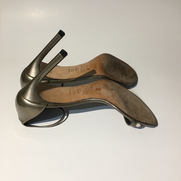 Stuart Weitzman Metallic Nudistsong Heel Sandals Size 8 - Picture 11 of 11